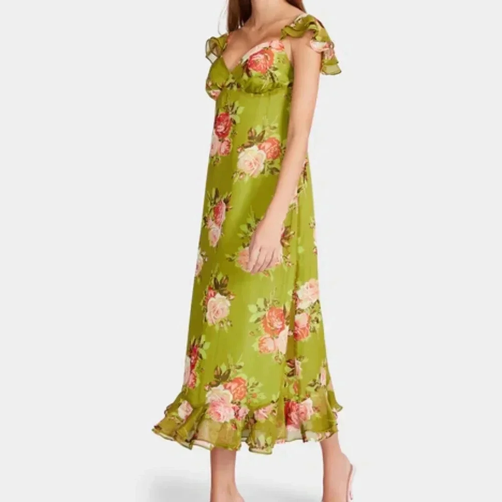 Betsey Johnson Bouquet Bounty Floral Green Dress NWT - Picture 1 of 8